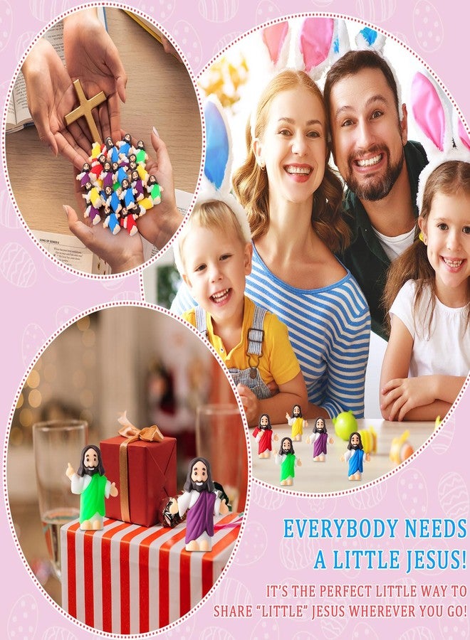 DoubleFill مجموعة دبل فيل المكونة من 100 قطعة من مجسمات يسوع الصغيرة متعددة الألوان، مجسمات صغيرة ليسوع للعب الغميضة، لعبة صغيرة للمسيح المخلص، هدايا دينية لحشو بيض عيد الفصح، هدايا لحفلات التعميد في الكنيسة. - Image 4